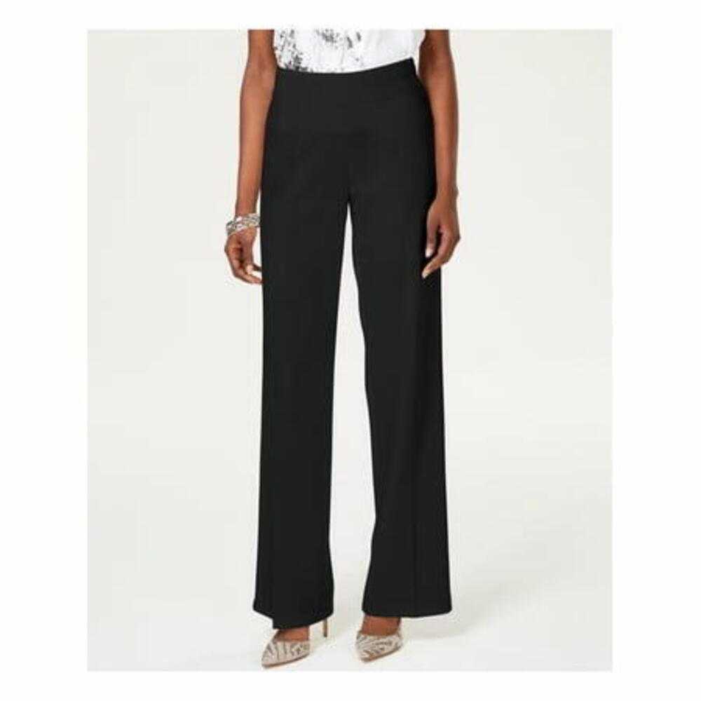 INC Women's Black Wide Leg Regular Fit Pants 12 NWT - Picture 2 of 2
